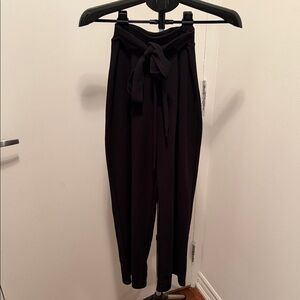 Boohoo Black Tie-Waist Trousers
